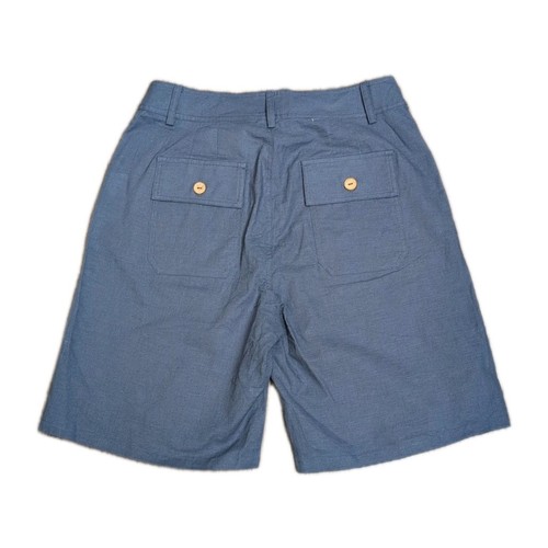 Neu mit Etikett Lintico Knopfleiste Leinen Viertel Shorts Lucy Damen mittelblau - Bild 2 von 10