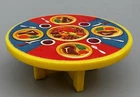 Fisher Price Little People Yellow Table Steak Red Blue Litho Castle #993 Vintage