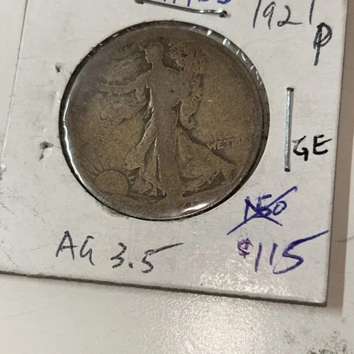 1921 Famous About Good Scarce Walking Liberty Silver Half SemiKey Coin Start $78