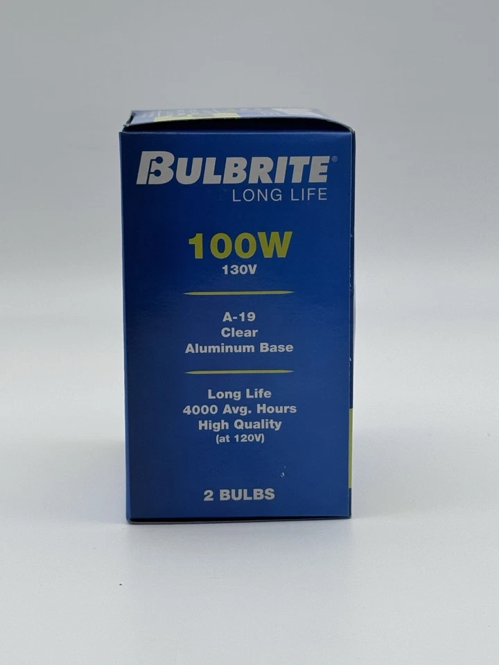 Bulbrite Long Life 100w A19 CLEAR Light Bulbs (2 Count) NON LED - Image 3 of 4