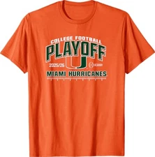 Miami Hurricanes College Football Playoff CFP 2025-26 Orange T-Shirt