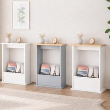 Slim Side Table with Magazine Rack Small End Table for Living Room, Bedroom