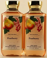 QTY 2 - Bath & Body Works PEARBERRY Body Wash Shower Gel +Vitamin B5 + Aloe 10oz