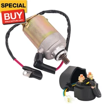 Starter Motor & Solenoid Relay for GY6 4-Stroke Engine 50cc 125cc 150cc 200cc 25