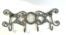 Vintage Art Deco Metal Coat Hanger Wall Coat Hanger Glass Palm Trees