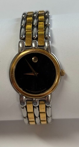 Women's Movado Quartz Watch 81-25-825 Two Tone Running