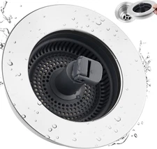 Stainless Steel 3-In-1 Kitchen Sink Strainer & Stopper with Foldable Handle