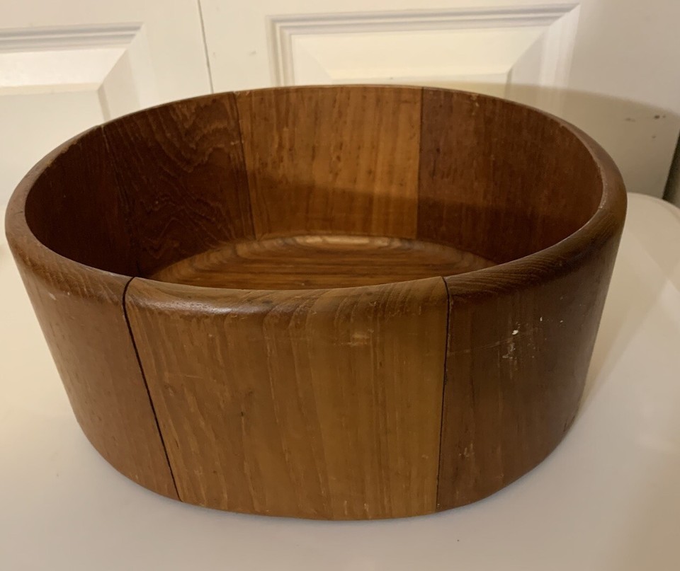 Mid Century Modern Sowe Konst Sweden Oval Teak Bowl 11” X 8” Wooden Sovestad