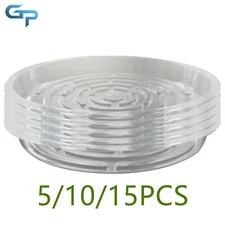 Plastic Clear Thicking Sturdy Plants Saucer Drip Trays 5/10/15Pcs 6/8/10/12 Inch