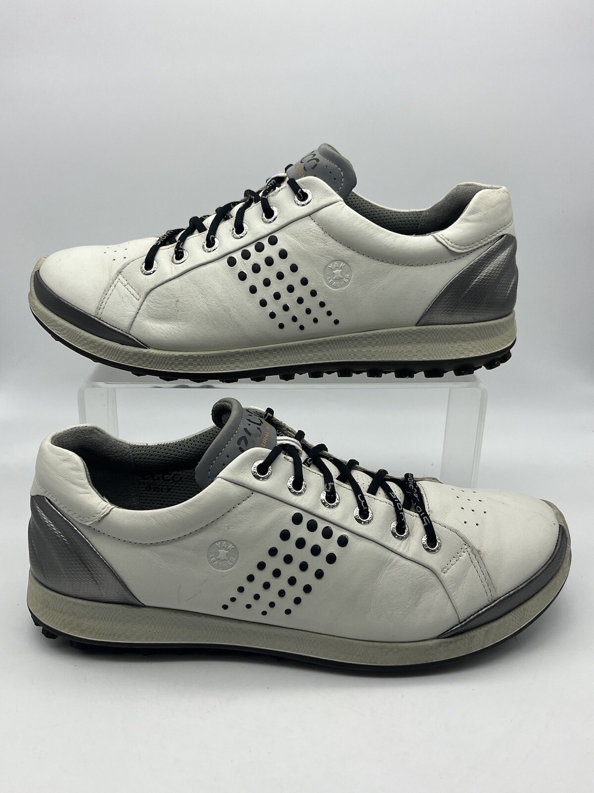 Ecco Mens Biom Yak Leather White Spikeless Golf Shoes… Gem
