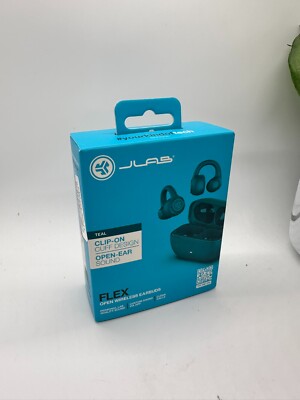 JLab Flex True Wireless Bluetooth Clip On Open Ear Earbuds-Teal