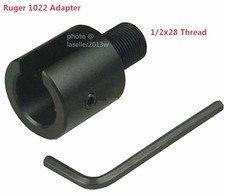 Aluminum Ruger 1022 10-22 Muzzle Brake Adapter 1/2x28 Thread, Three Lock Nut