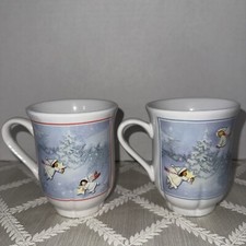 Juego de 2 tazas de regalo gourmet ángel cucharada de estrellas sello vintage usadas en excelente estado