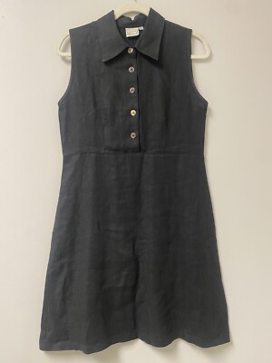 chinese dress ladies Fumi Bias Skirt Stripe Linen Dress main image 0