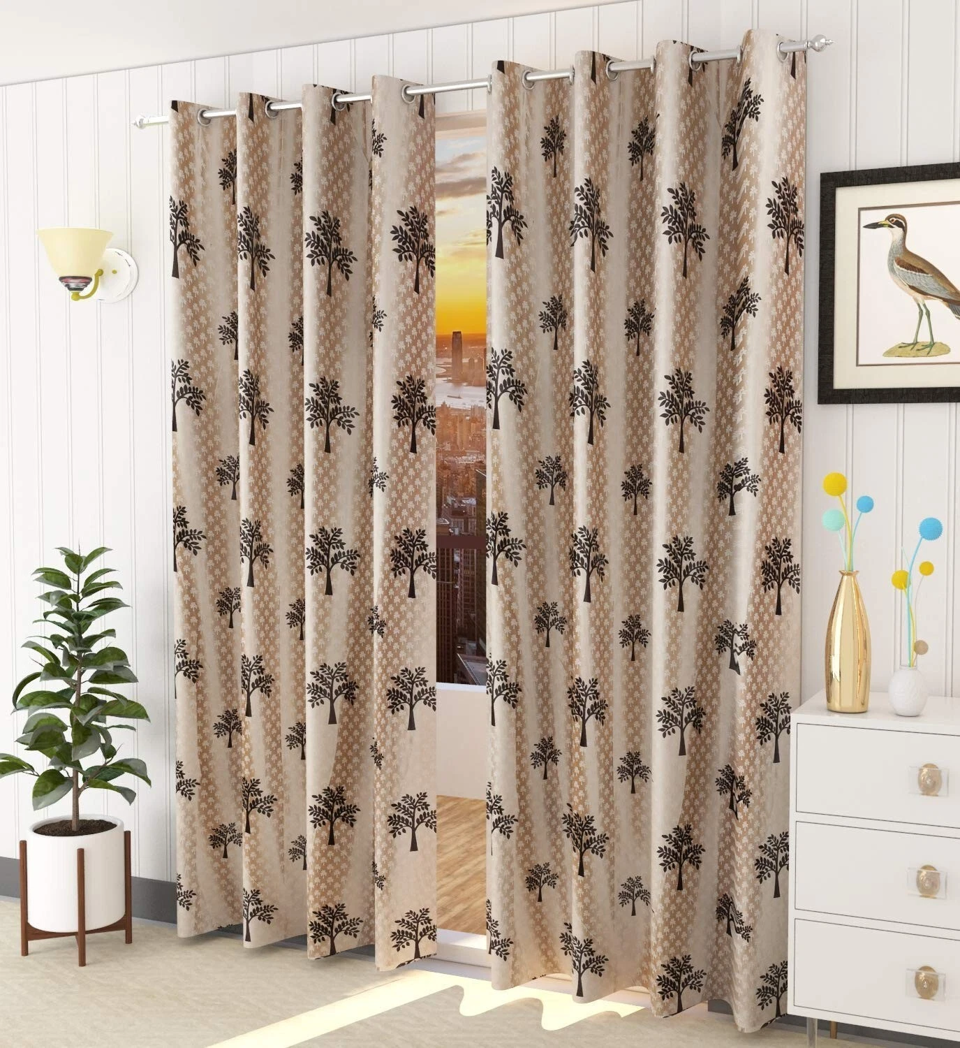 New 2 Piece Window Curtain Set - 5 Feet