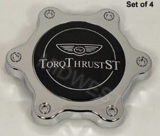 4 New American Racing Chrome 4104100071 Torq Thrust Snap In Wheel Center Caps