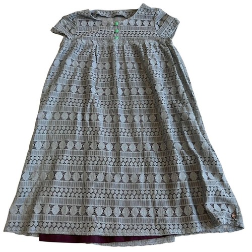 Matilda Jane 435 Dress Girls Grey Lace Overlay Purple Cap Sleeve Size 10