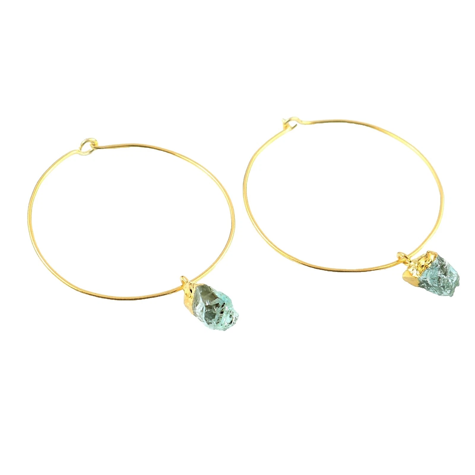 Pendientes de Moda Aro aguamarina Aquamarine