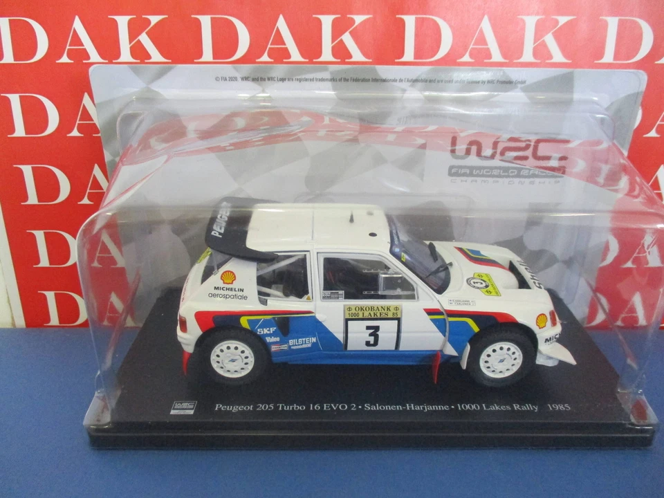 Die cast 1/24 Modellino Auto Peugeot 205 T16 Evo 2 Rally 1000 Lakes 1985 Salonen - Immagine 4 di 4