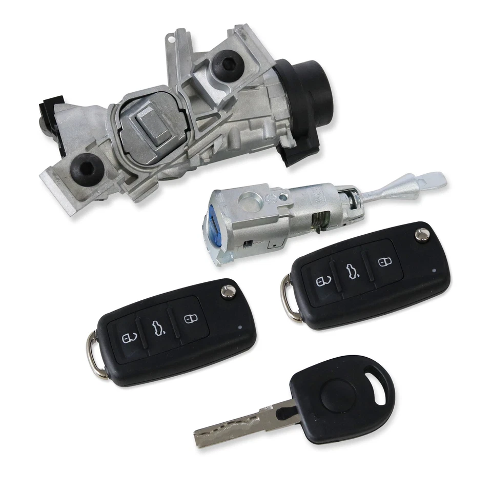 Upgraded For VW Jetta 2006-2018 Ignition Switch Door Lock Cylinder W/Remote Key Foto 2 de 4