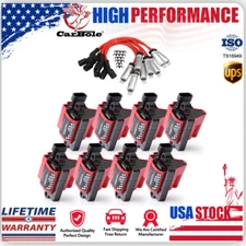 8Pcs Square Ignition Coil & Spark Plug Wire For GMC CHEVY Silverado D581 UF271