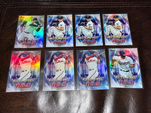 Lotto carte Topps 2023 Stars of the MLB, 141 carte tra cui Chrome, Trout, Volpe - Foto 14 di 20