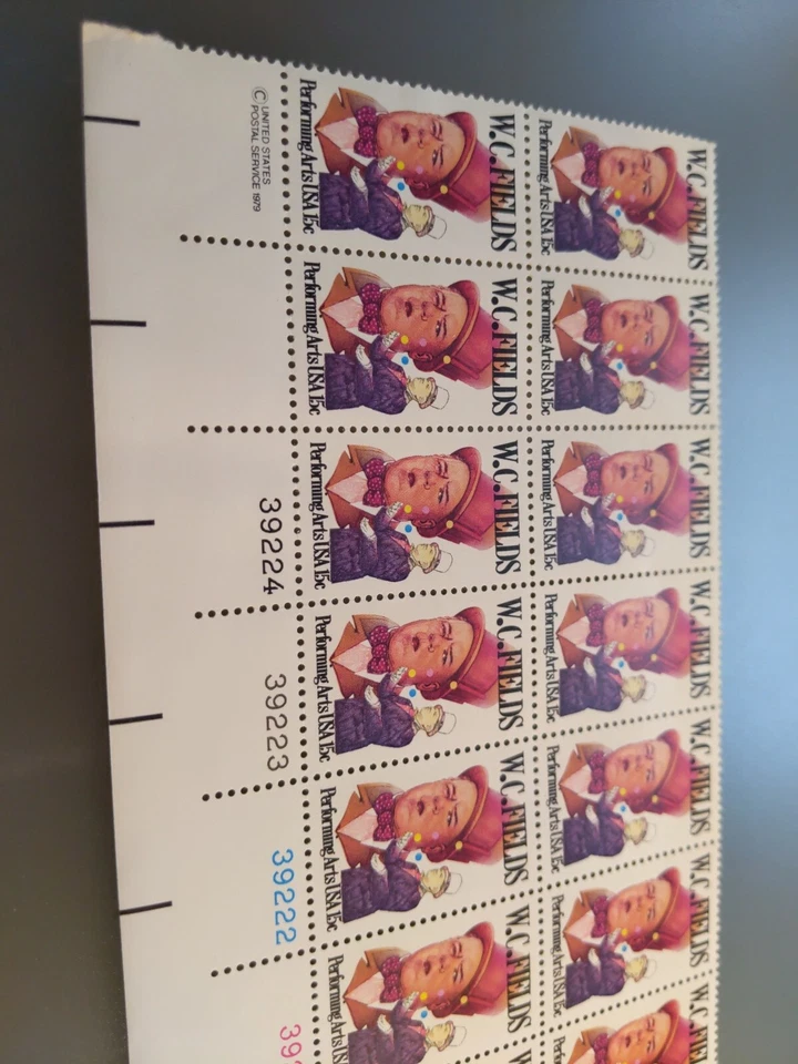 Scott #1803 W.C. Fields Plate Block of 16 Stamps - MNH - Image 3 of 4
