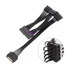 SATA Power 15Pin 1 Male To 5/8/10/12 Female Splitter Hard Drive Cable for HDDSSD