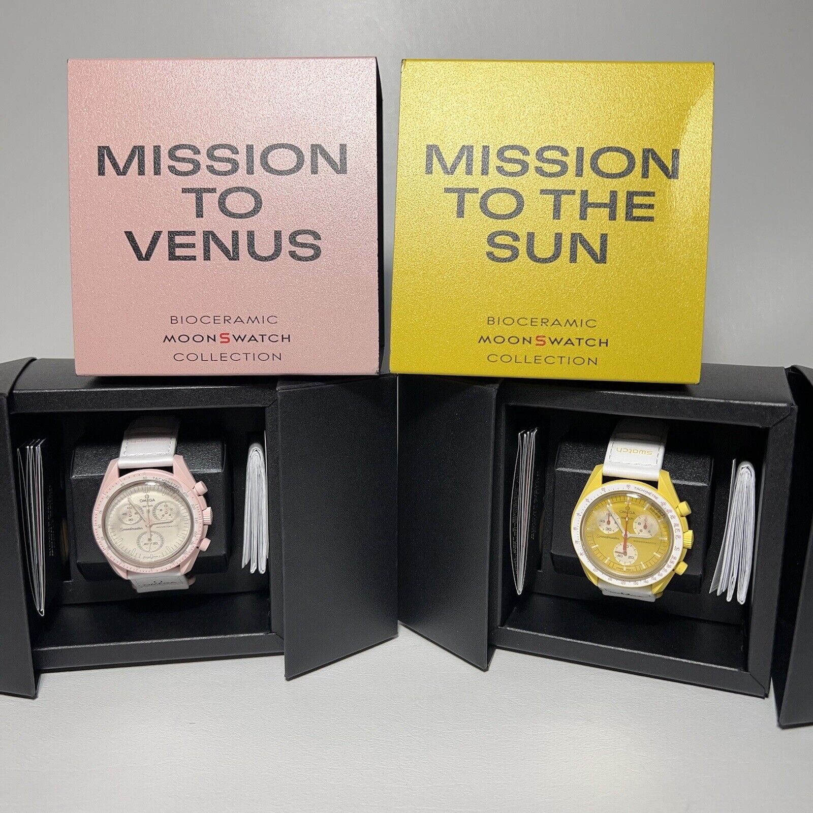 Omega X Swatch Bioceramic Moonswatch Collection Mission To The Sun & Venus  Set