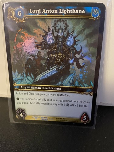 World of Warcraft 2008 TCG Lord Anton Lightbane WOTLK Promo Foil Card NM - Picture 4 of 4