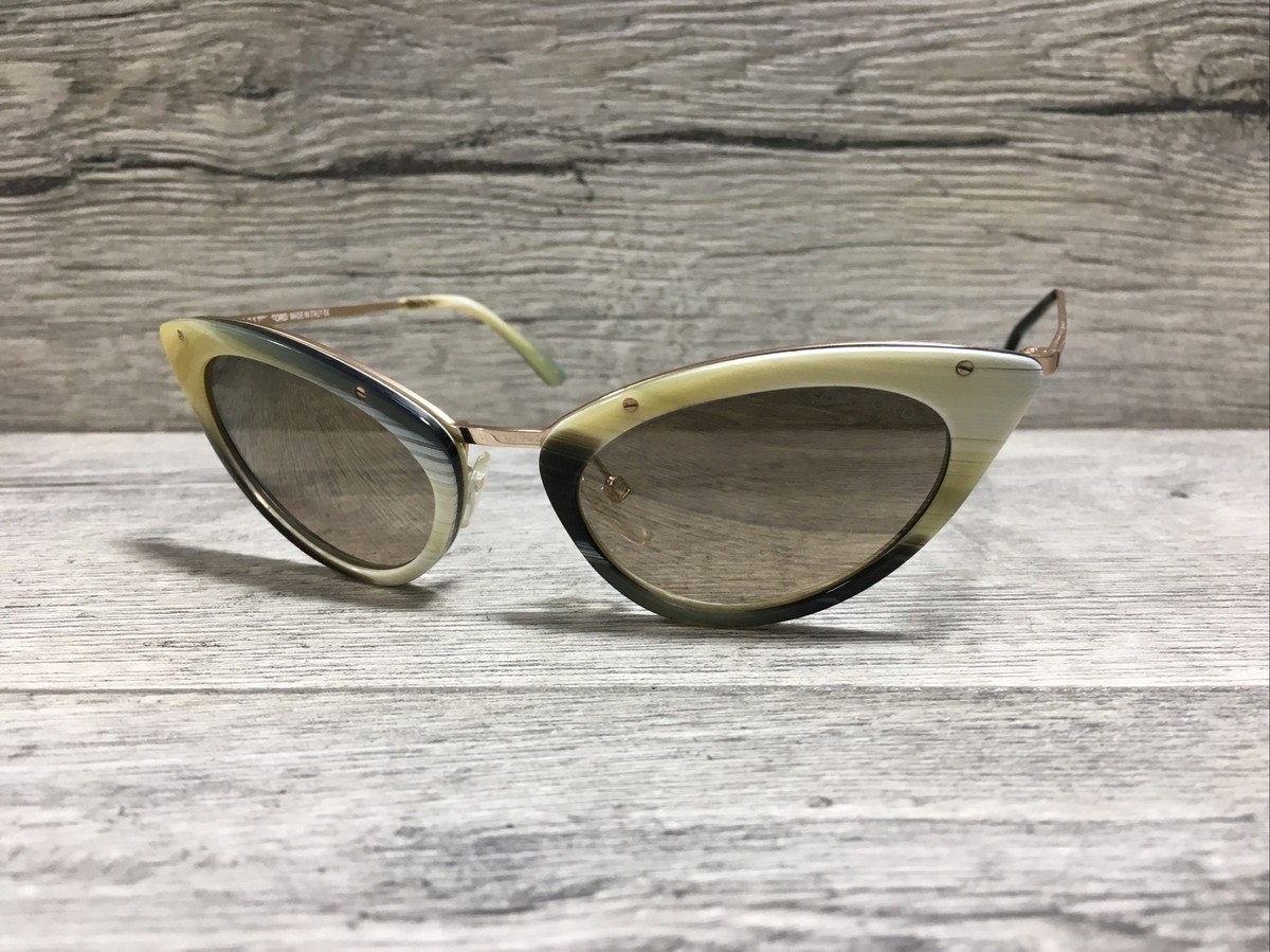 Tom Ford Gold Cat-Eye Sunglasses Tom Ford Cat Eye Sunglasses TF868 Anjelica-02 52F Dark  main image 4