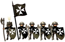 Playmobil 5 Knights of Malta CUSTOM Medieval 3666 Castle Templars War