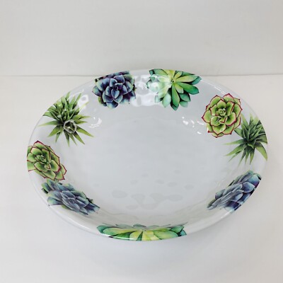 Fig & Fern Succulent Melamine Large Serving Bowl NEW