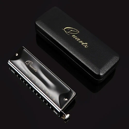 Black 12 Hole Chromatic Harmonica C Key Non Mucosal BeginnerMouthHarmonica Child - Image 4 of 4