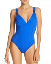 NWT Amoressa  Lapiz Blue Gitano Fandango One Piece Swimsuit 10 $168 pjl1022