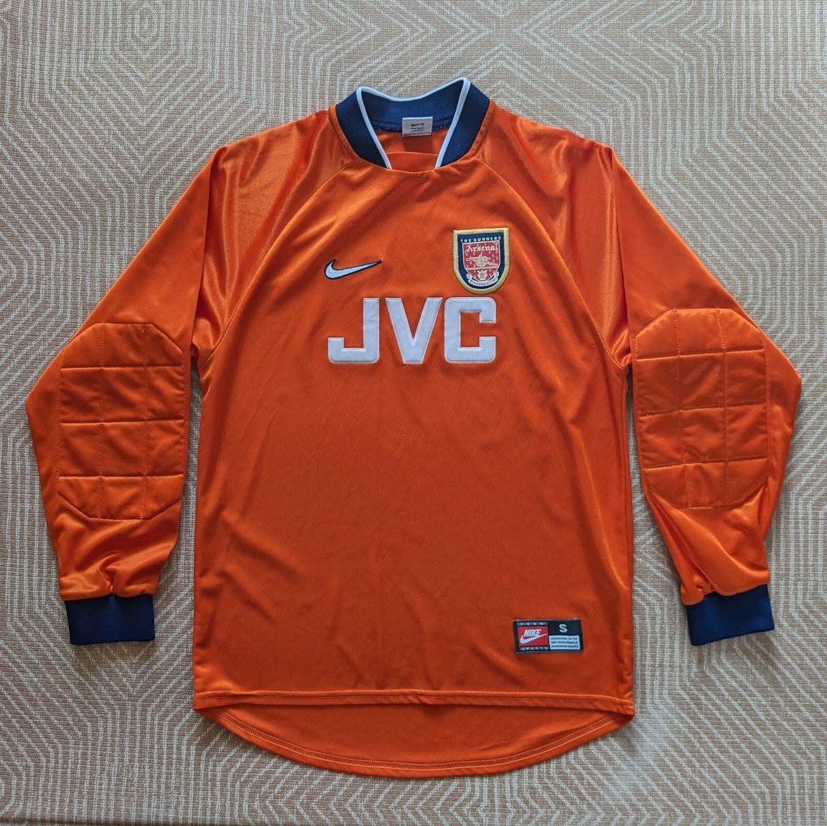 Vintage Arsenal S / M Nike 98/99 Orange JVC Long Sleeve