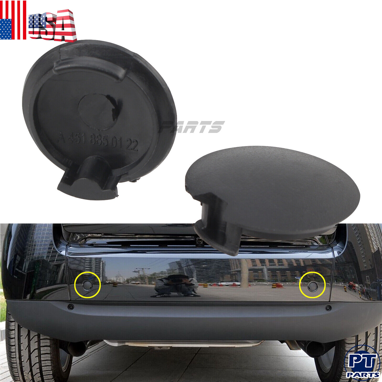 2x Rear Bumper Towing Eye Cover Tow Cap Plug Fits For 2008-2016 Smart Fortwo US