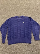 Lacoste Herren Pullover Lila, Vintage Pashanim Style Größe L Mängel