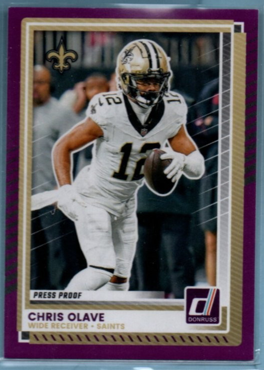 2025 Panini Donruss Chris Olave Purple Press Proof Card #94 - New Orleans Saints