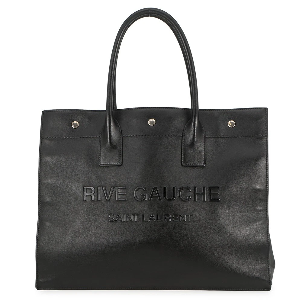 Saint Laurent — SAINT LAURENT PARIS Rive Gauche Tote Bag Size Small Leather Black 686266CWTF...