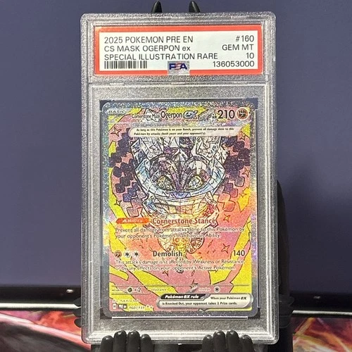 2025 POKEMON PRE EN-PRISMATIC EVOLUTIONS #160 CORNERSTONE MASK OGERPON EX PSA 10