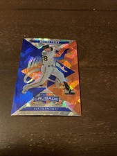 2025 Panini Crusade Former Giants Buster Posey Blue/Orange Cracked Ice Card