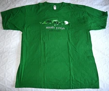 Irish Yoga Las Vegas Drinking Drink Alcohol Green Graphic Humor Shirt X-Large
