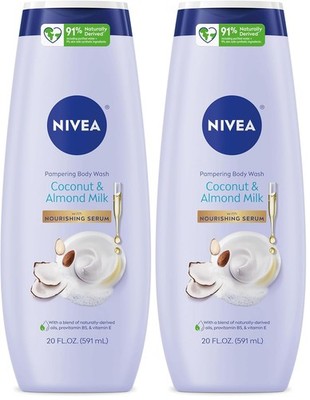 NIVEA Coconut Almond Milk Body Wash 20 oz 2 Pack
