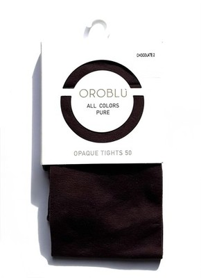 Oroblu All Colors Pure Opaque Tights 50 Den Size S/M Color Chocolate 2
