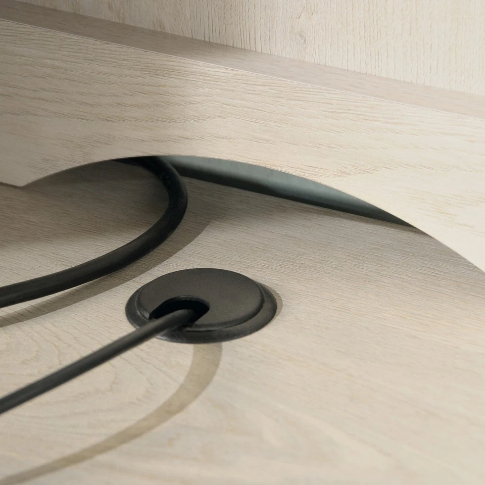 Estante Ajustable Oficina Costera Hutch Marrón Madera de Ingeniería Espalda Cerrada Foto 3 de 4