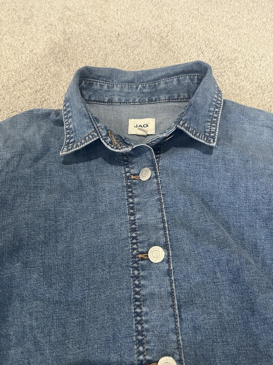 JAG Tie Waist Long Sleeve Denim Dress, Women's Mini Dress Size S | eBay