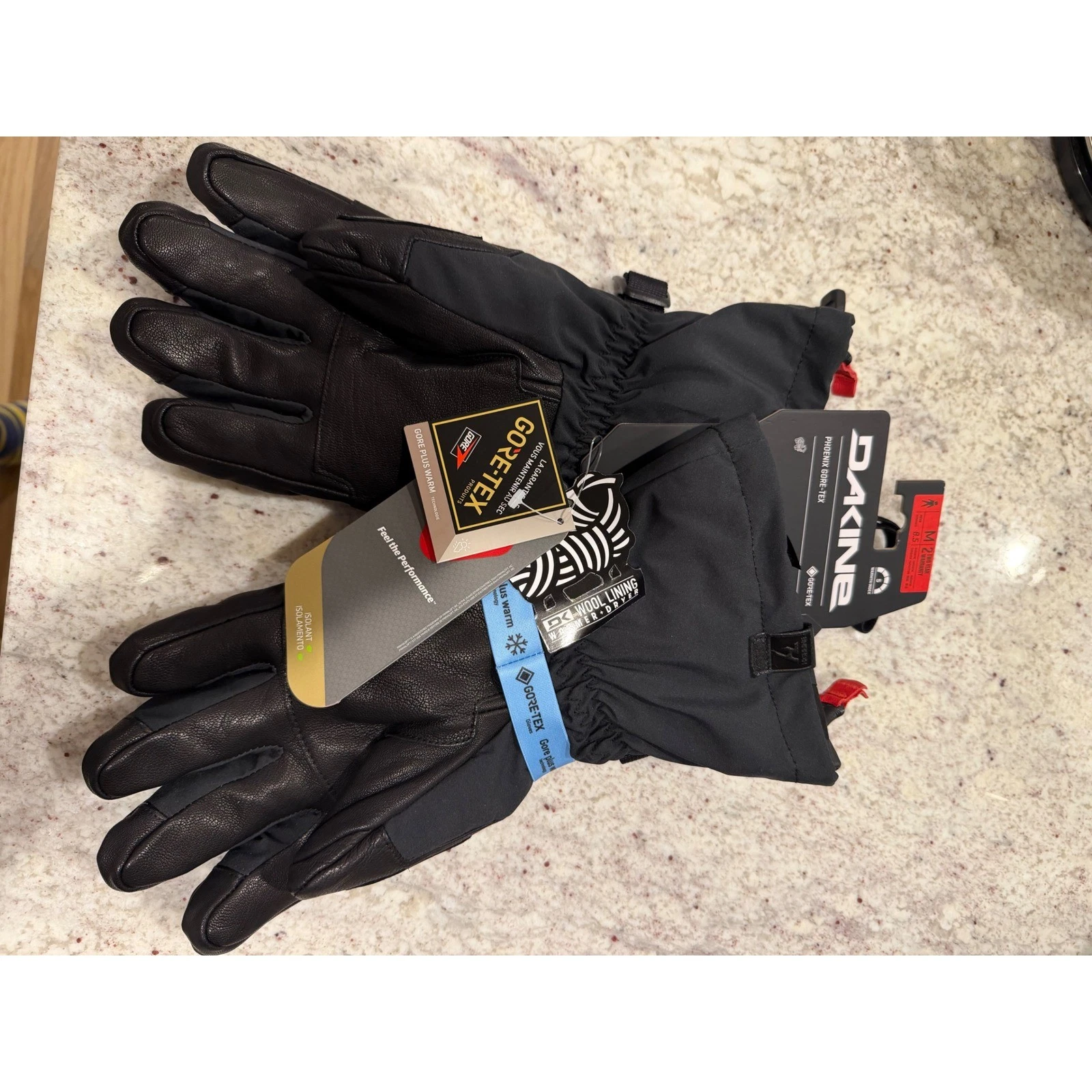 Dakine Phoenix Gore-Tex Mens Gloves Black Medium 8.5 Removable Liner New