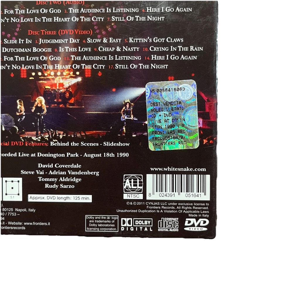 Whitesnake Live at Donington 1990 Deluxe 2CD/DVD 2011 Frontiers Import OOP RARE - Image 3 of 4