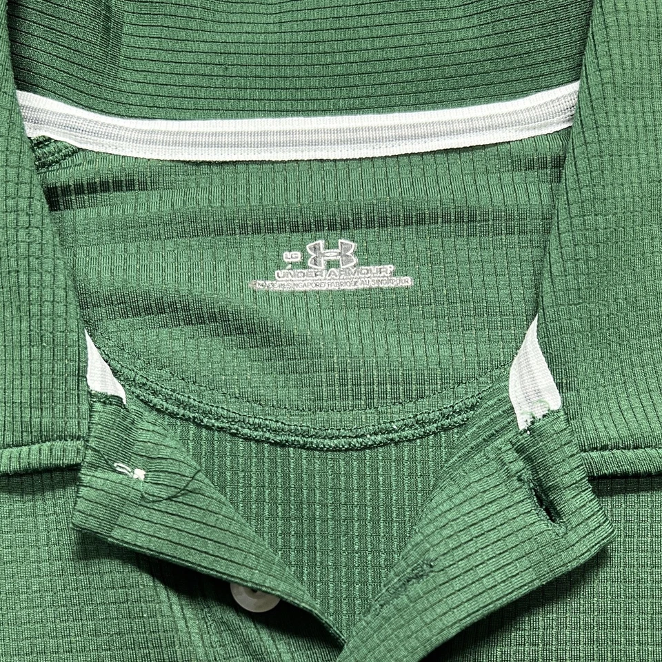 North Dakota Fighting Sioux Shirt Mens Large Green NCAA Hockey Polo Performance - Image 3 of 4